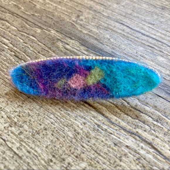 Handmade Bar Pin Needle Felted Fiber Art Brooch - Picture 3 of 8